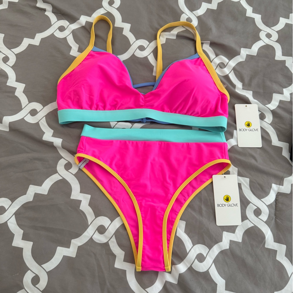 Body Glove Pink and Yellow Sporty Bikini